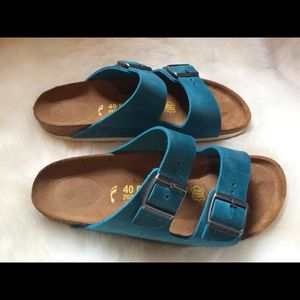 Teal Leather Birkenstock